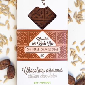 Tableta BIO Chocolate con LECHE y PIPAS CARAMELIZADAS