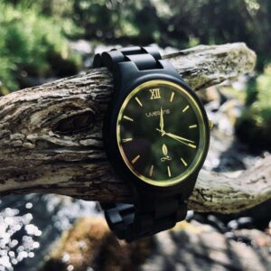 Reloj de madera de ébano Livegens Everest | 40 mm