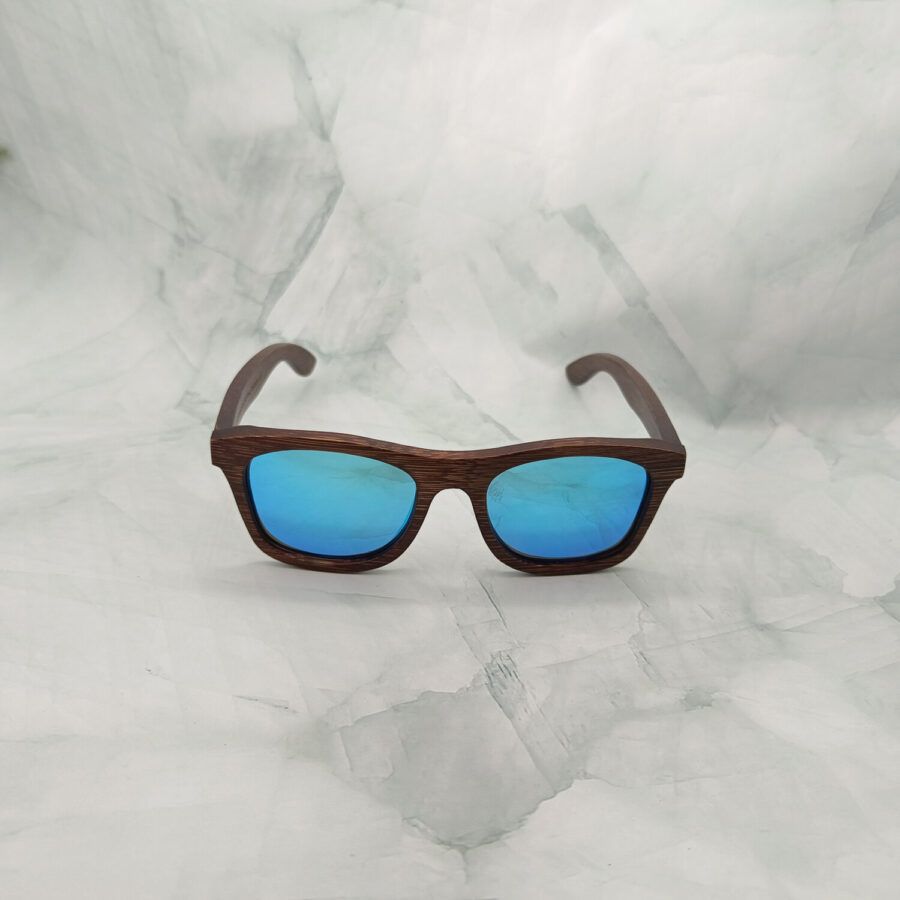 gafas de sol de madera de bambú polarizadas Livegens Sea Blue sostenibles inspiradas en el mar