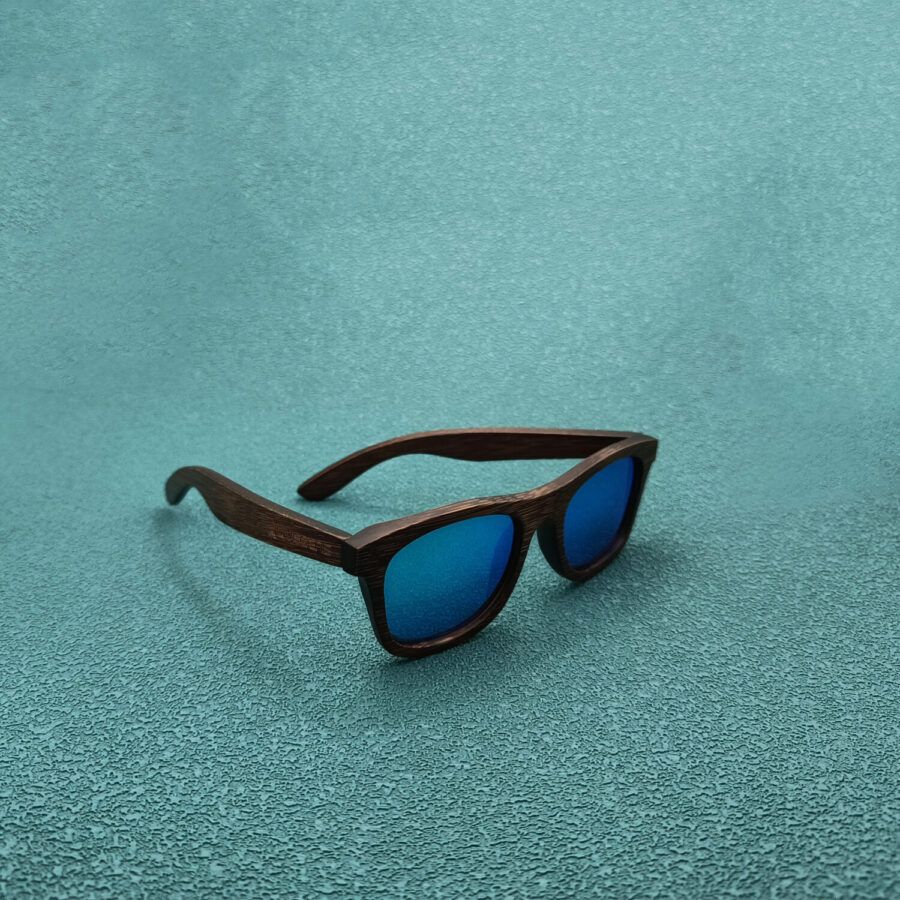 gafas de sol de madera de bambú polarizadas Livegens Sea Blue sostenibles inspiradas en el mar
