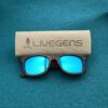 gafas de sol de madera de bambú polarizadas Livegens Sea Blue sostenibles inspiradas en el mar