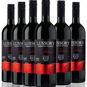Caja de 6 botellas : Vino Tinto Merlot 0,0 SIN ALCOHOL – LUSSORY PREMIUM