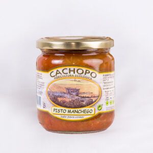 Bote de 370 ml de pisto manchego casero y hecho de forma ecológica