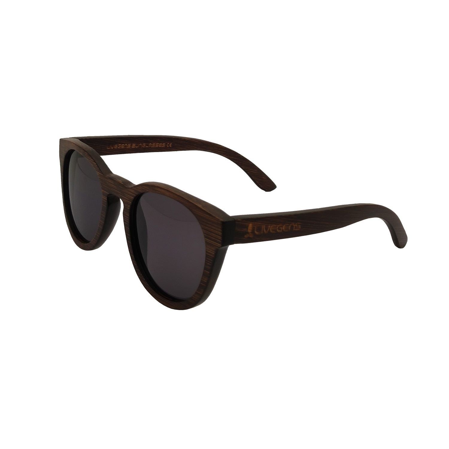 gafas de sol de bambú Livegens Darkbrown marrones elegancia sostenible