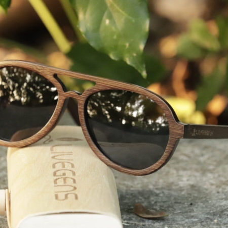 Gafas de sol de madera de bambú Livegens Aviawood