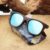 Gafas de sol de madera de bambú Livegens Light Blue